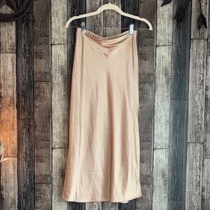 Old Navy Tan Shiny Midi Skirt